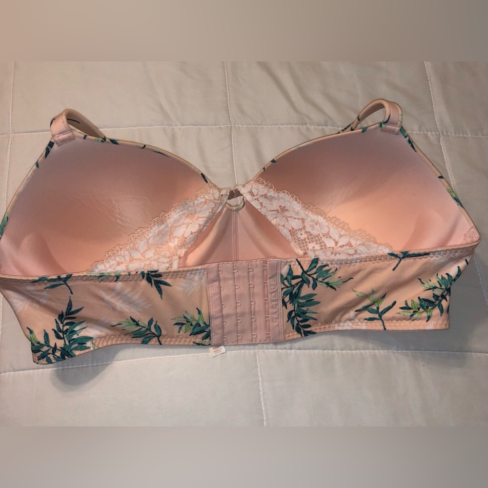 Plunge bra, Floral Peach and Green Bra, Cacique size 42 DD, new without tag - Picture 4 of 9
